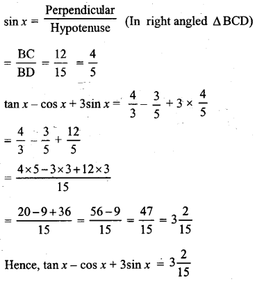 ML Aggarwal Class 9 Solutions for ICSE Maths Chapter 17 Trigonometric Ratios Chapter Test img-9