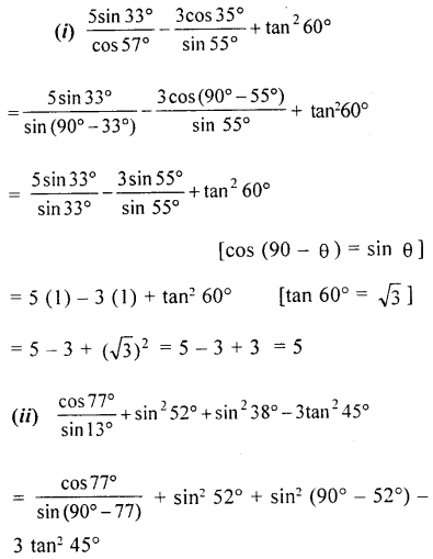 ML Aggarwal Class 9 Solutions for ICSE Maths Chapter 18 Trigonometric Ratios and Standard Angles Chapter Test img-17