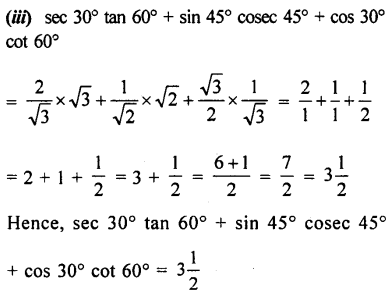 ML Aggarwal Class 9 Solutions for ICSE Maths Chapter 18 Trigonometric Ratios and Standard Angles Chapter Test img-3