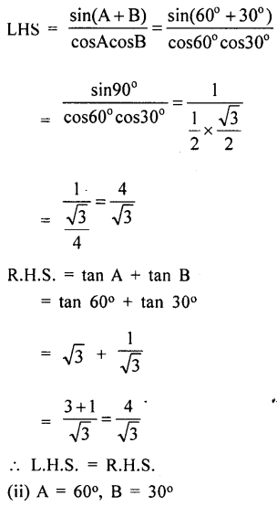 ML Aggarwal Class 9 Solutions for ICSE Maths Chapter 18 Trigonometric Ratios and Standard Angles Chapter Test img-9