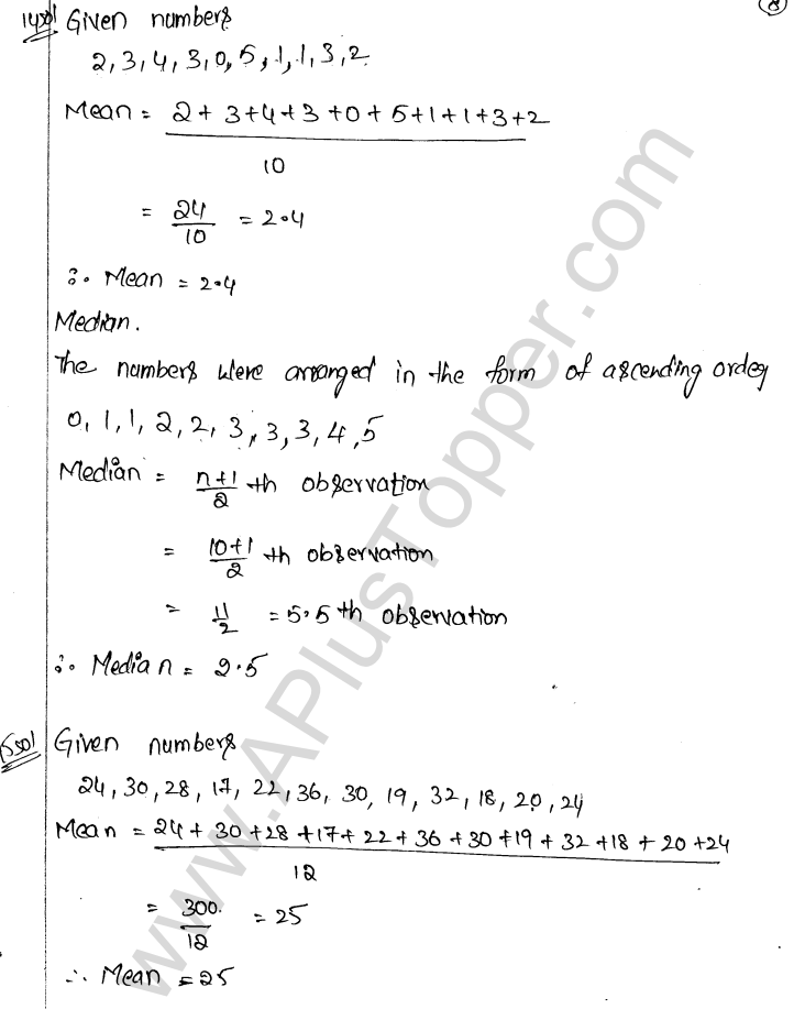 ML Aggarwal ICSE Solutions for Class 9 Maths Chapter 20 Statistics Q1.8