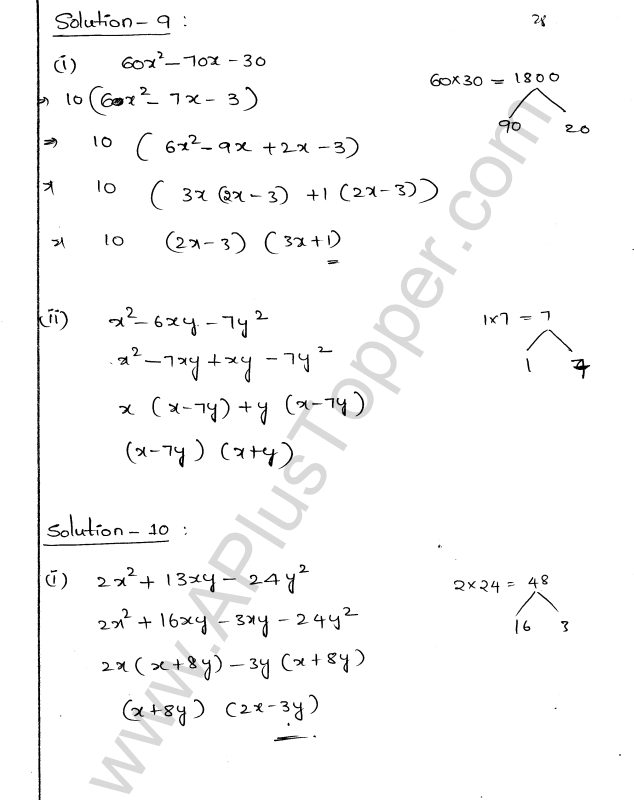 ML Aggarwal ICSE Solutions for Class 9 Maths Chapter 4 Factorisation img-28