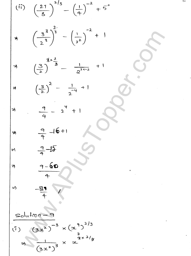ML Aggarwal ICSE Solutions for Class 9 Maths Chapter 8 Indices Q1.10