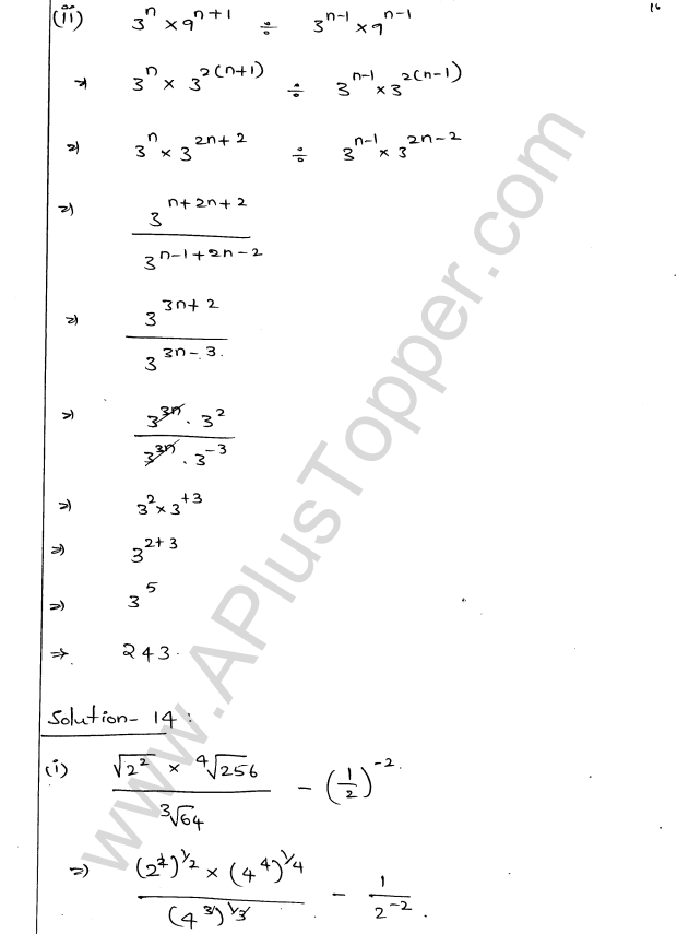 ML Aggarwal ICSE Solutions for Class 9 Maths Chapter 8 Indices Q1.16