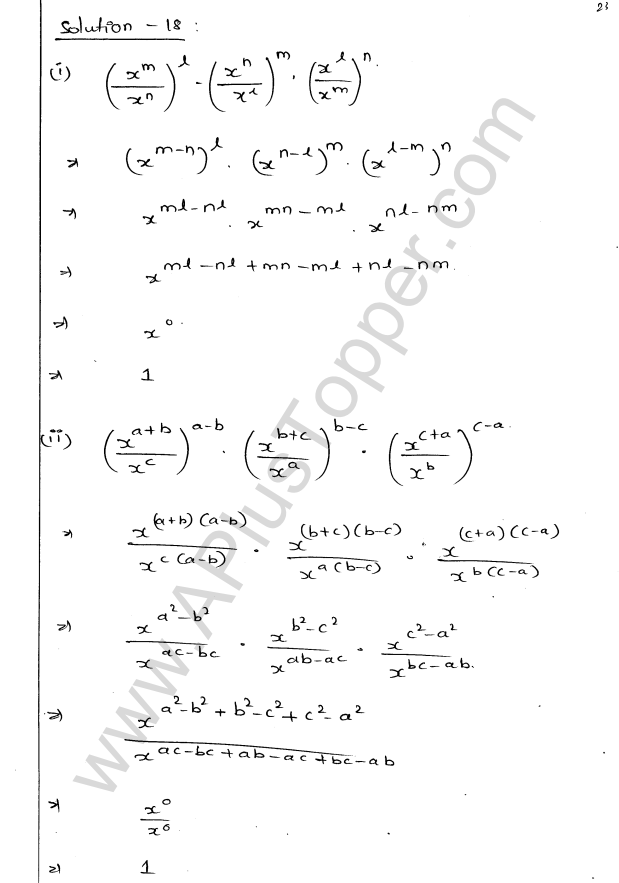 ML Aggarwal ICSE Solutions for Class 9 Maths Chapter 8 Indices Q1.23