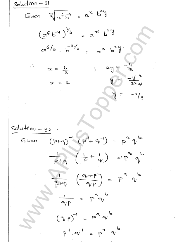 ML Aggarwal ICSE Solutions for Class 9 Maths Chapter 8 Indices Q1.35