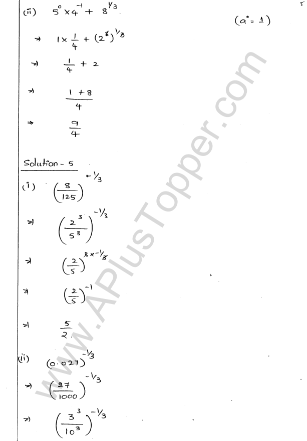 ML Aggarwal ICSE Solutions for Class 9 Maths Chapter 8 Indices Q1.5