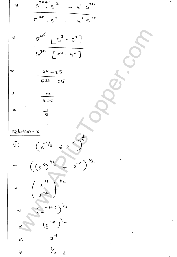 ML Aggarwal ICSE Solutions for Class 9 Maths Chapter 8 Indices Q1.9