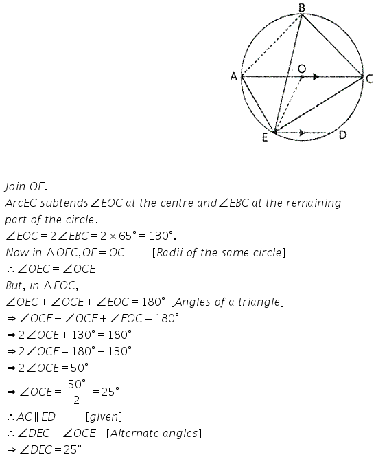 Selina Concise Mathematics Class 10 ICSE Solutions Circles - 228