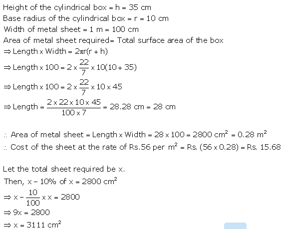 Selina Concise Mathematics Class 10 ICSE Solutions Cylinder, Cone and Sphere image - 15