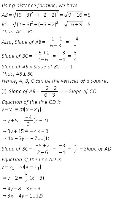 Selina Concise Mathematics Class 10 ICSE Solutions Equation of a Line - 107