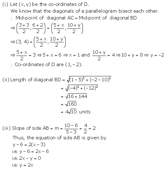 Selina Concise Mathematics Class 10 ICSE Solutions Equation of a Line - 136