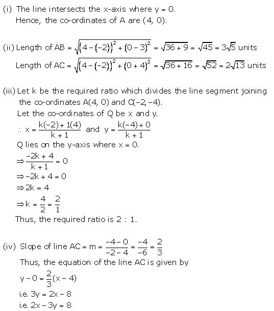 Selina Concise Mathematics Class 10 ICSE Solutions Equation of a Line - 138