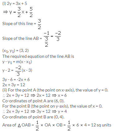 Selina Concise Mathematics Class 10 ICSE Solutions Equation of a Line - 93