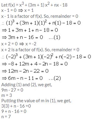 Selina Concise Mathematics Class 10 ICSE Solutions Remainder and Factor Theorems - 10