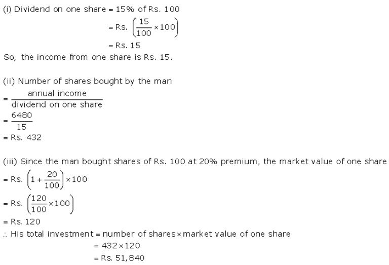 Selina Concise Mathematics Class 10 ICSE Solutions Shares and Dividends - 23