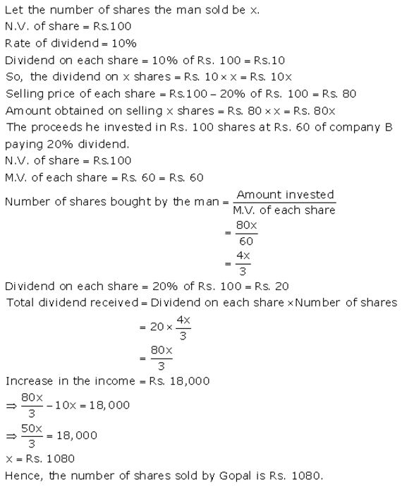Selina Concise Mathematics Class 10 ICSE Solutions Shares and Dividends - 27