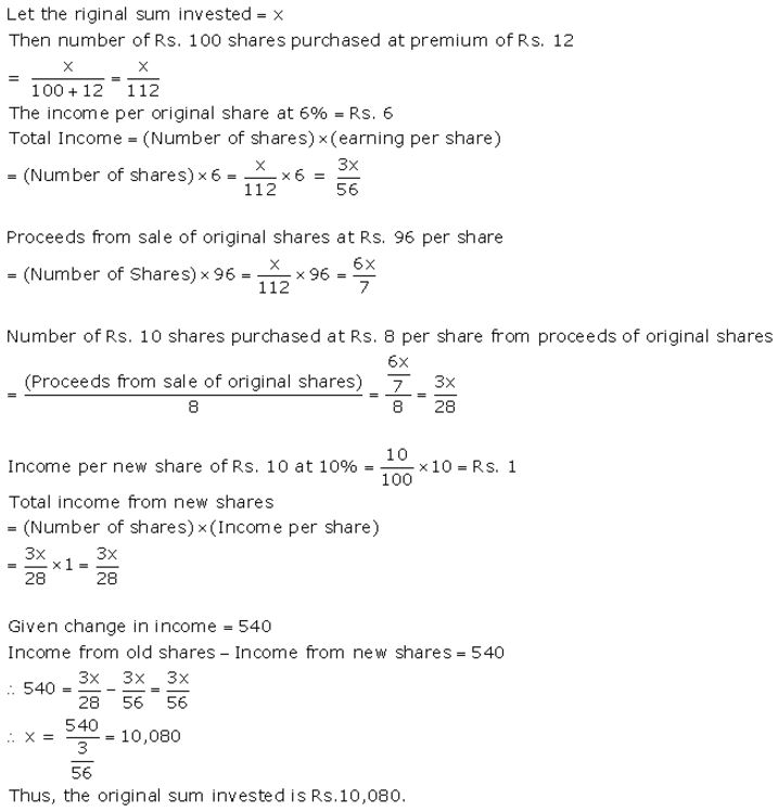 Selina Concise Mathematics Class 10 ICSE Solutions Shares and Dividends - 28