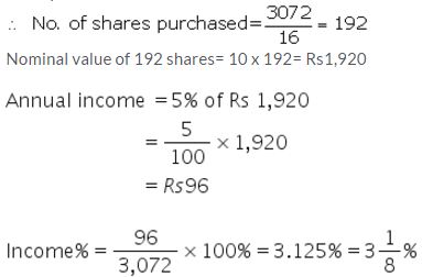 Selina Concise Mathematics Class 10 ICSE Solutions Shares and Dividends - 3