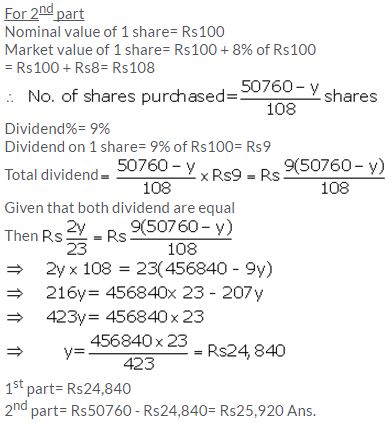 Selina Concise Mathematics Class 10 ICSE Solutions Shares and Dividends - 35
