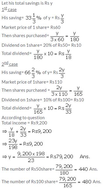 Selina Concise Mathematics Class 10 ICSE Solutions Shares and Dividends - 36