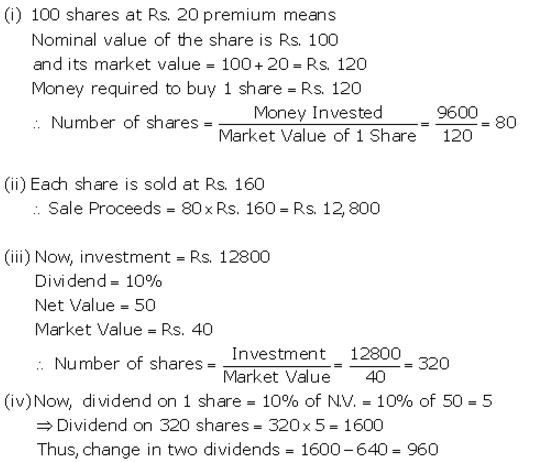 Selina Concise Mathematics Class 10 ICSE Solutions Shares and Dividends - 39