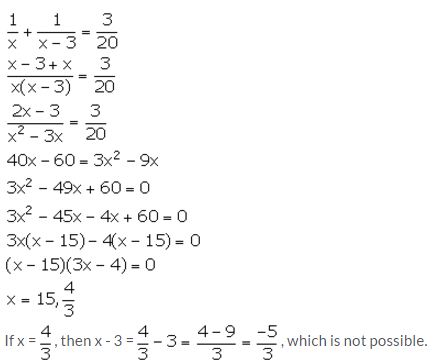 Selina Concise Mathematics Class 10 ICSE Solutions Solving Simple Problems (Based on Quadratic Equations) - 7