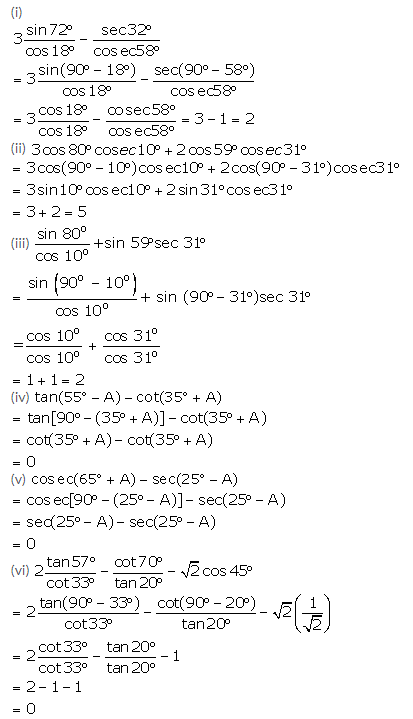 Selina Concise Mathematics Class 10 ICSE Solutions Trigonometrical Identities image - 123