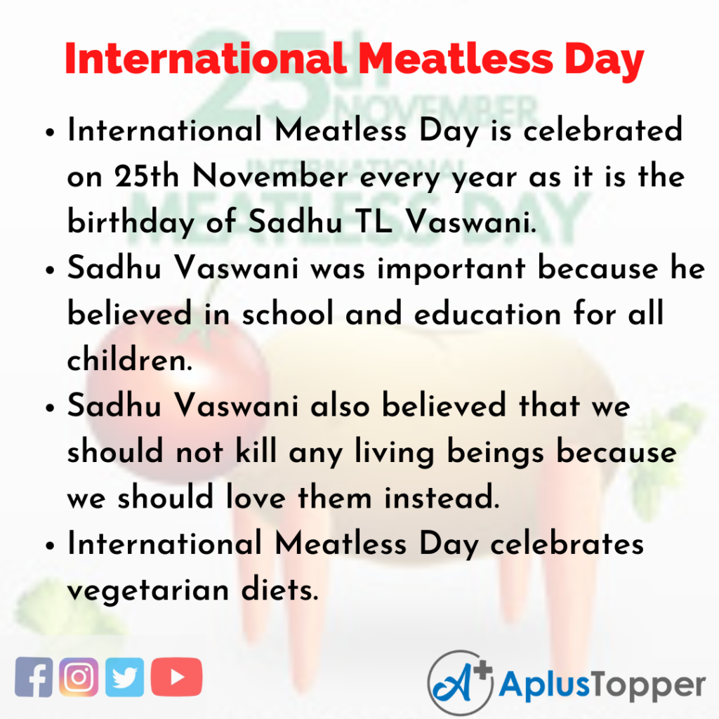10 Lines about International Meatless Day