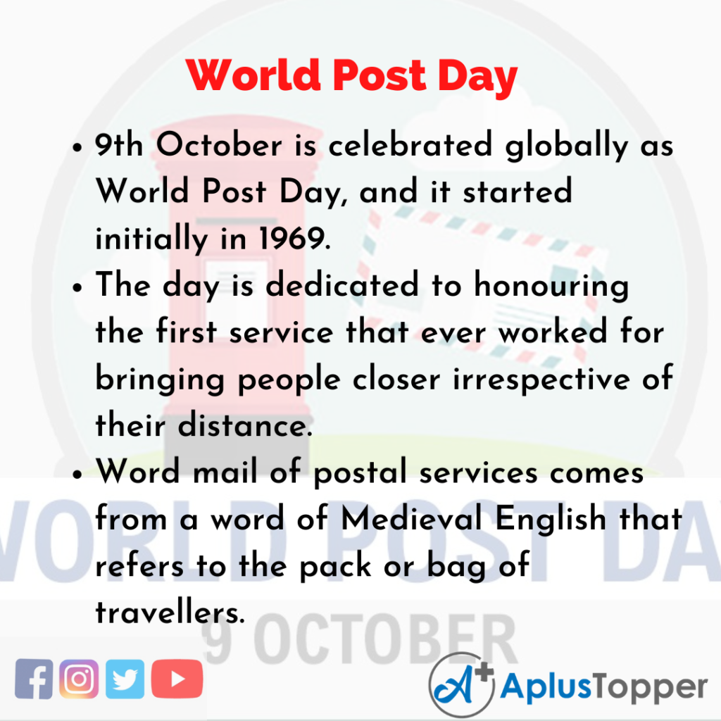 10 Lines about World Post Day