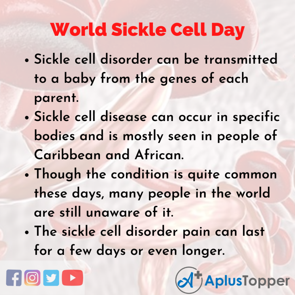 10 Lines about World Sickle Cell Day