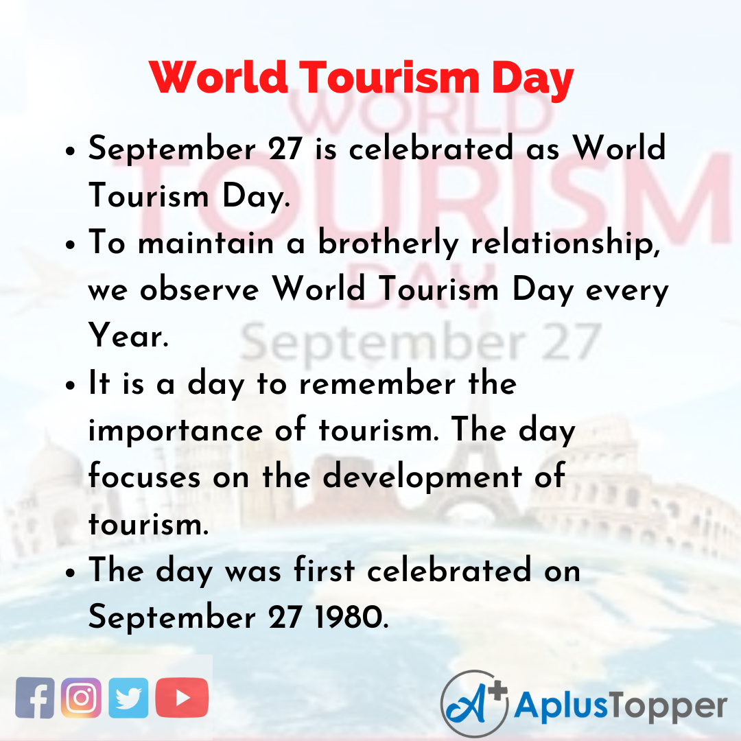 report on world tourism day in school
