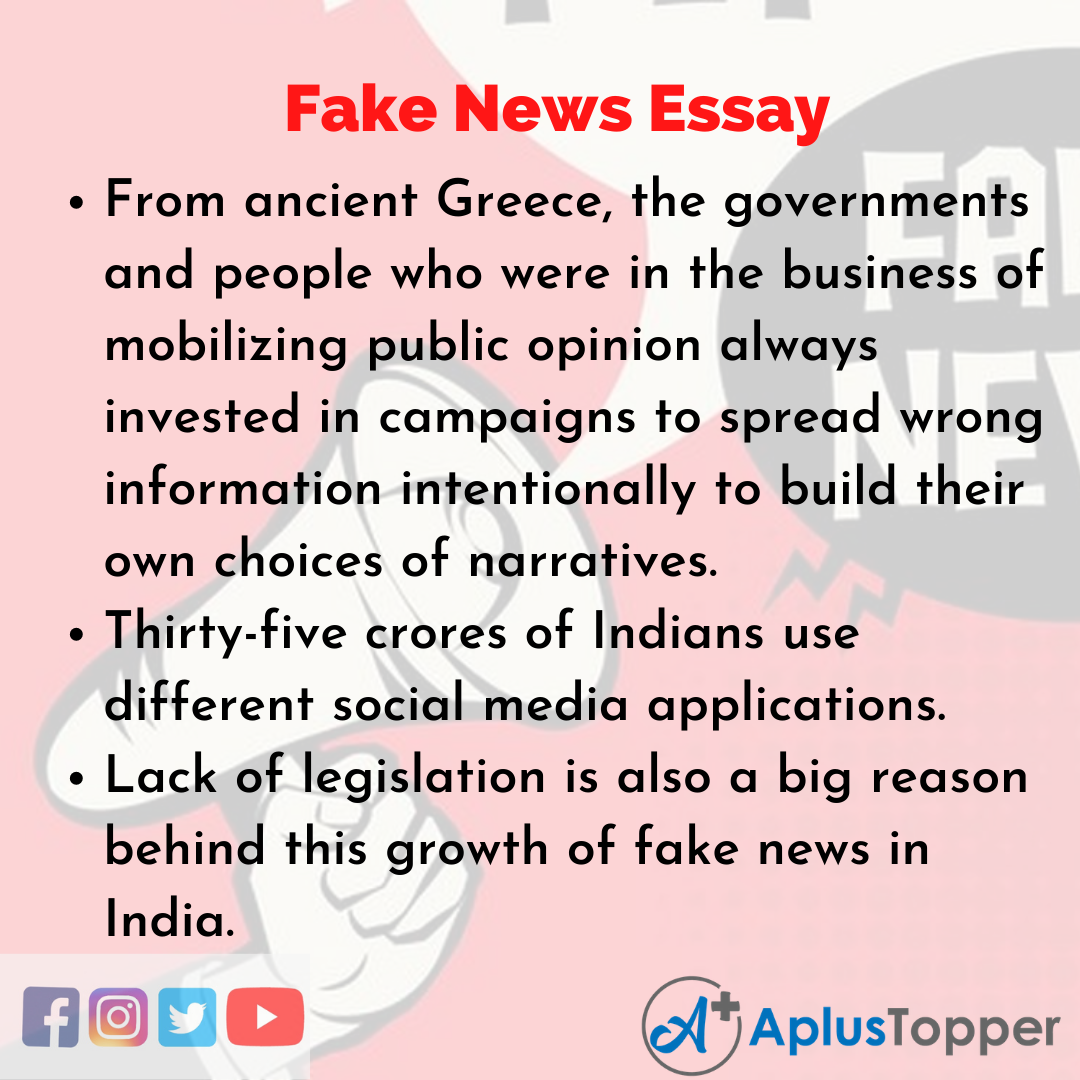 essay writing about fake news
