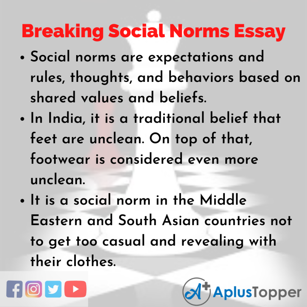 Essay on Breaking Social Norms