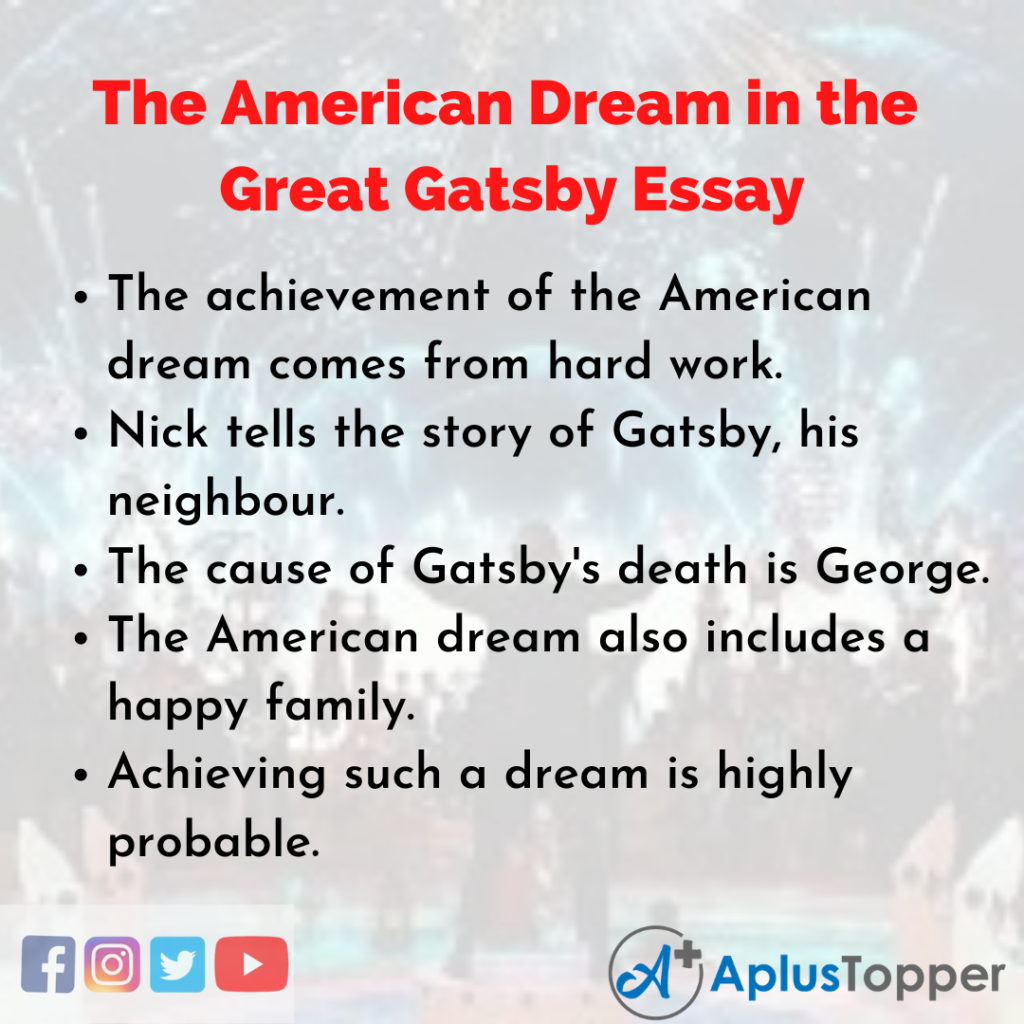 Essay on the American Dream in the Great Gatsby
