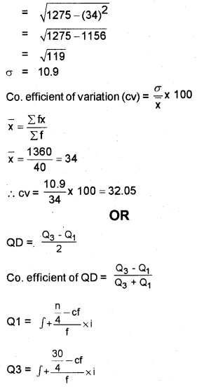 Plus One Economics Chapter Wise Previous Questions Chapter 16 Measures of Dispersion Q21.2