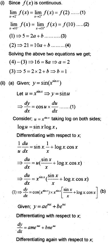 Plus Two Maths Chapter Wise Previous Questions Chapter 5 Continuity and Differentiability 31