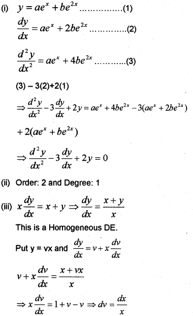 Plus Two Maths Chapter Wise Previous Questions Chapter 9 Differential Equations 10