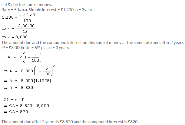 Selina Concise Mathematics Class 9 ICSE Solutions Compound Interest (Using Formula) 58