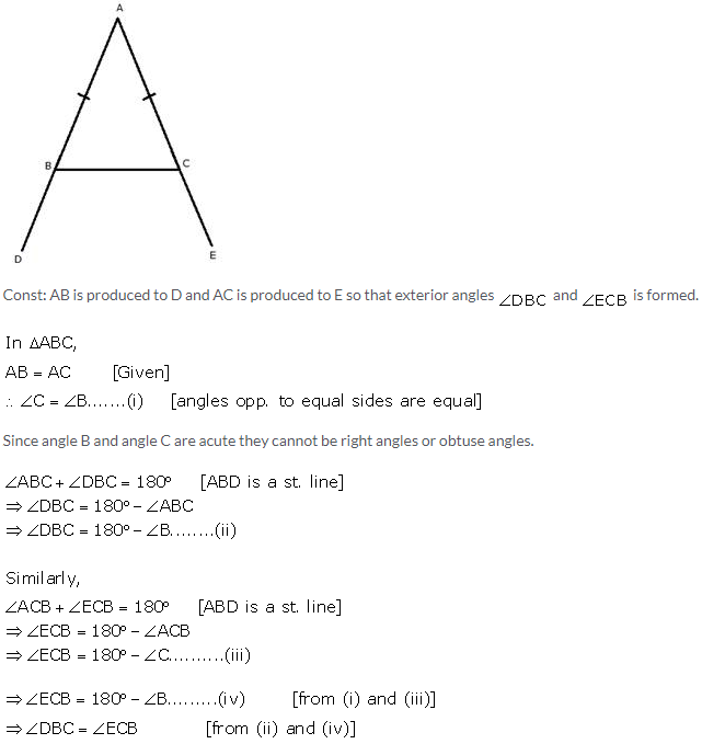 Selina Concise Mathematics Class 9 ICSE Solutions Isosceles Triangles 20