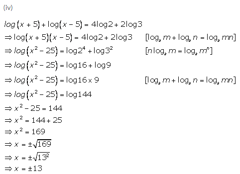 Selina Concise Mathematics Class 9 ICSE Solutions Logarithms 26