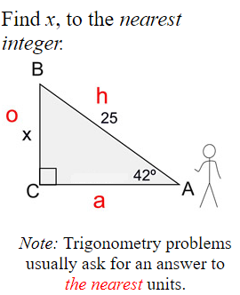 Trigonometry Solving for a Side 1a