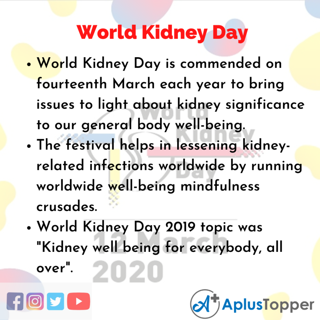 10 Lines about World Kidney Day