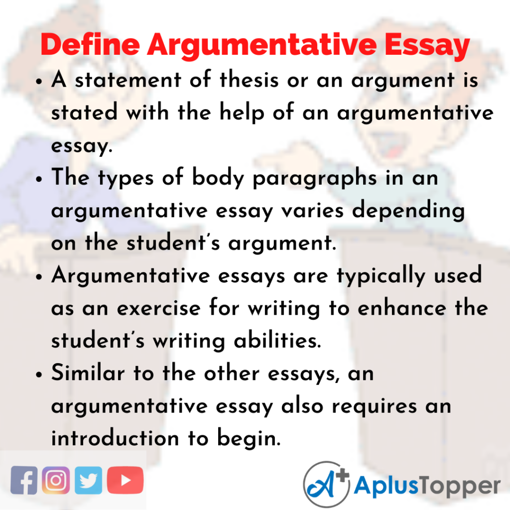 definition of a argumentative essay
