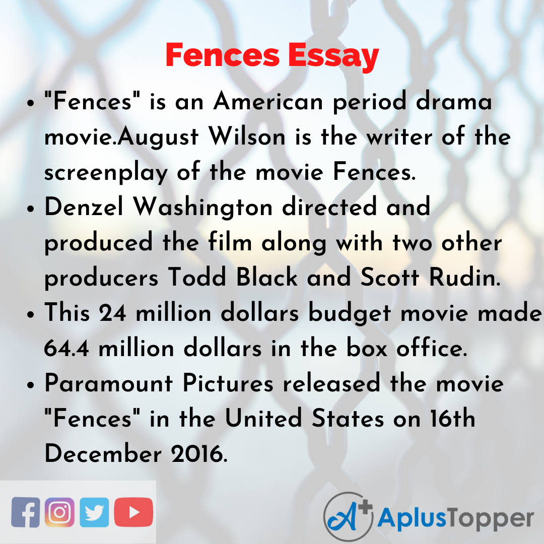 Essay about Fences