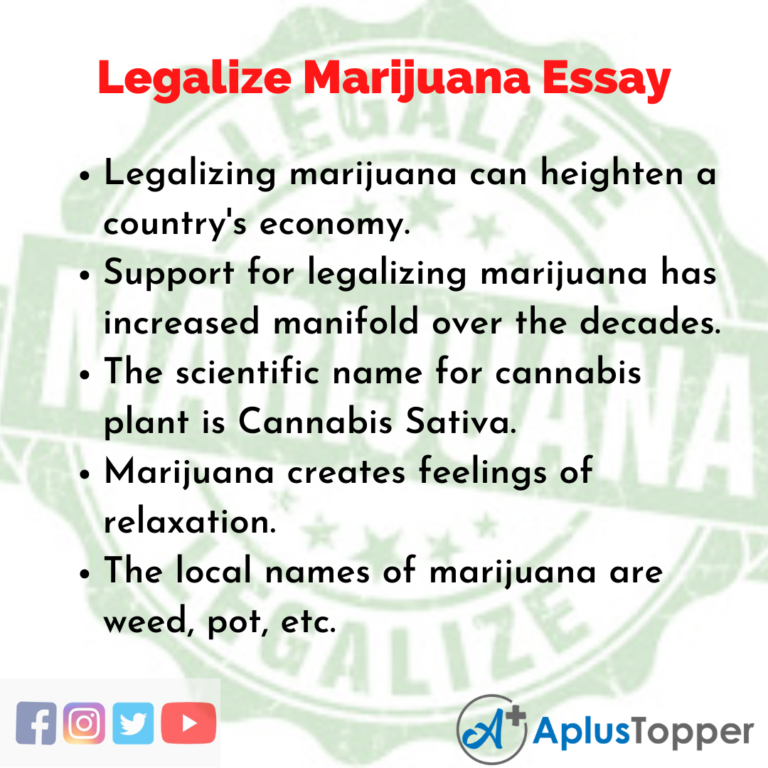 essay on the legalization of weed