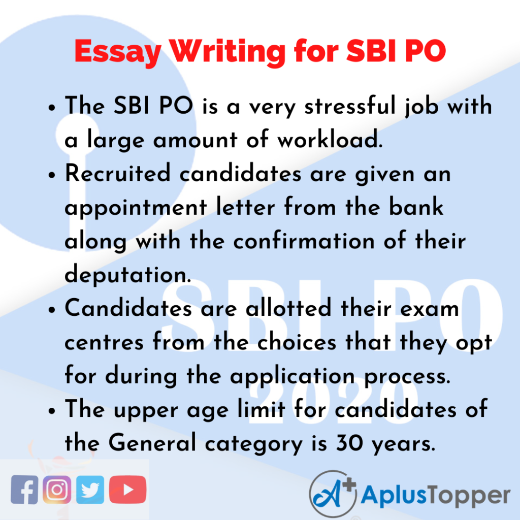 essay writing format for sbi po exam