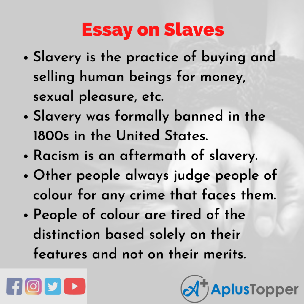 short essay on slavery