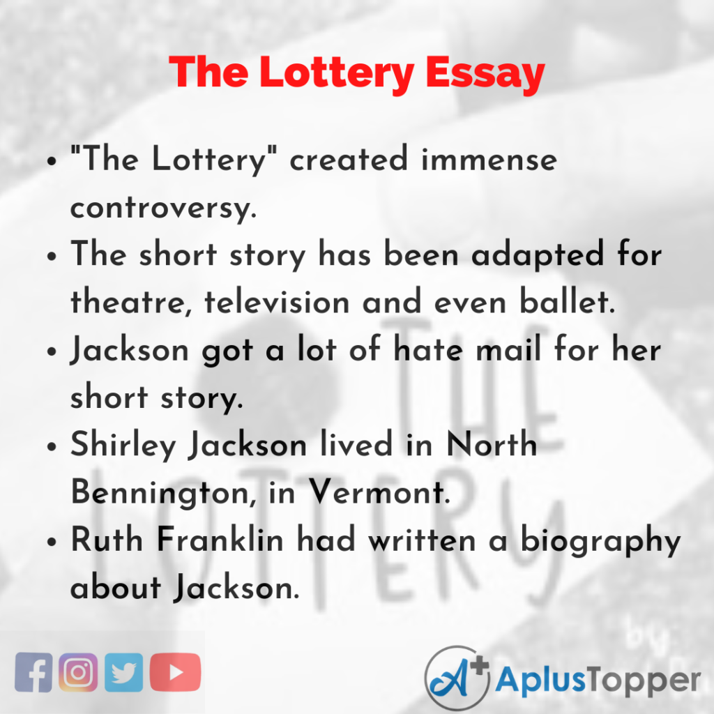 thesis statement about the lottery