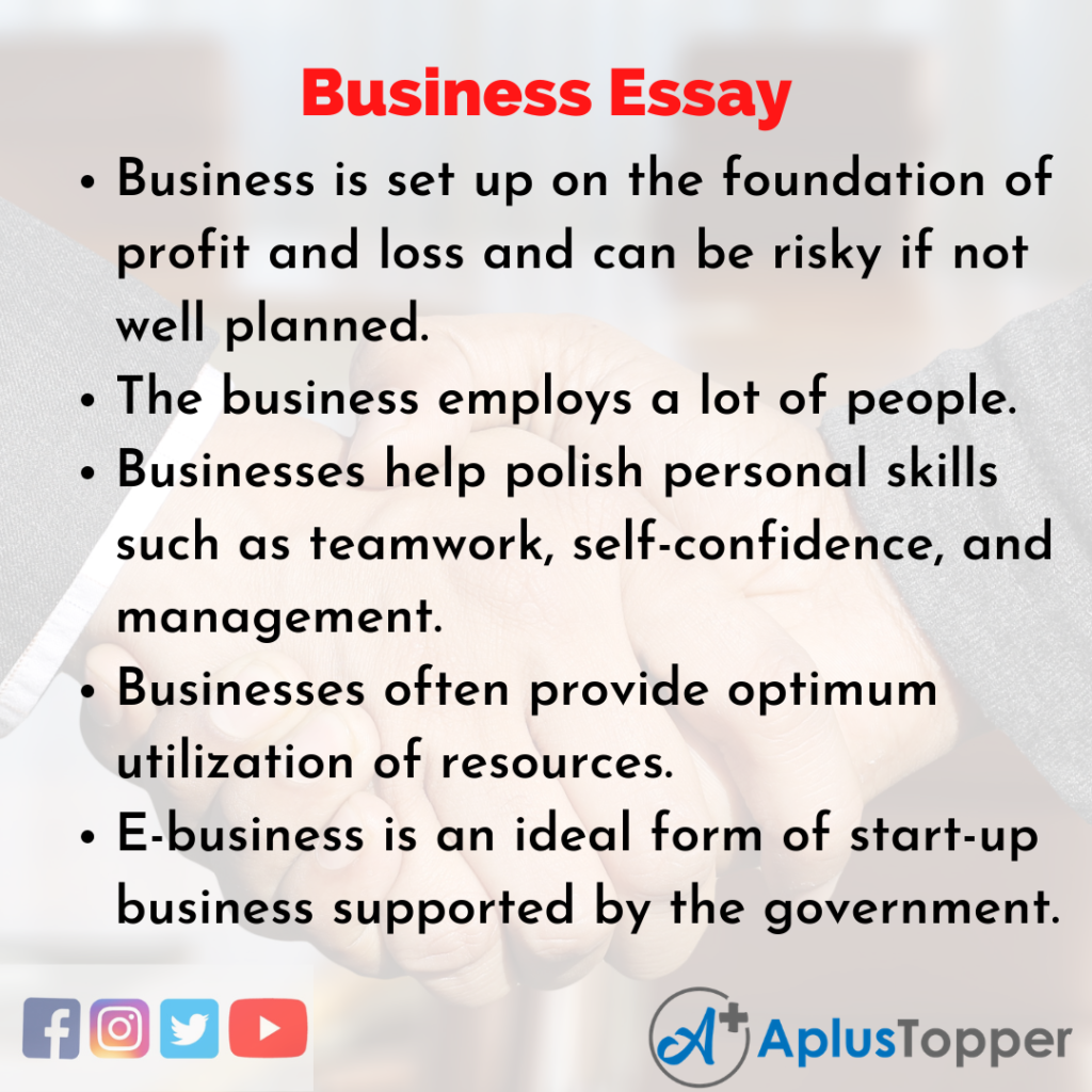 essay writing about business